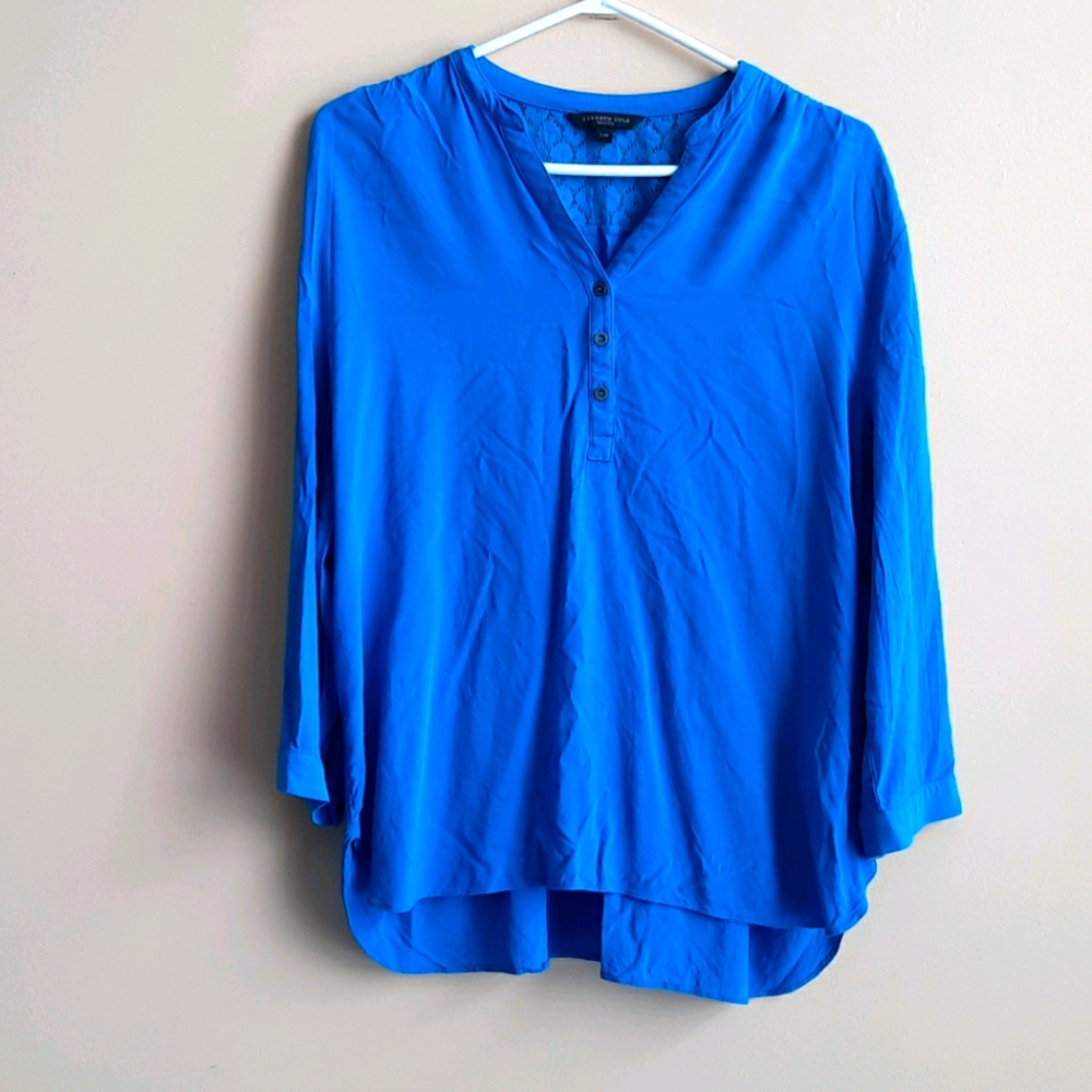 Kenneth Cole Selects Blue Tunic Size L Lace